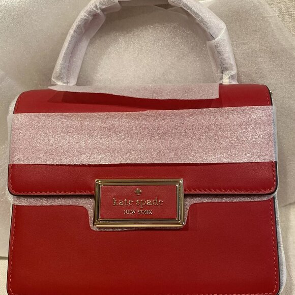 NWOT RED-KATE SPADE Reegan Leather Top Handle Small Satchel Crossbody Handbag - Picture 7 of 7